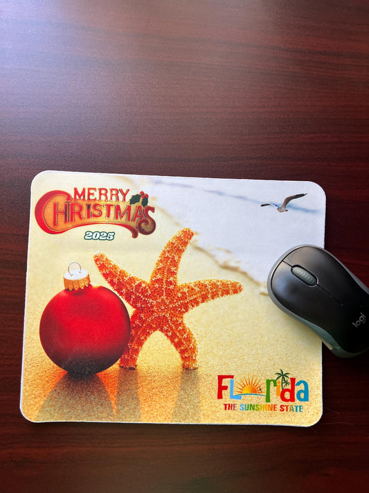 Florida Christmas Mouse Pad – Beach Holiday Office Decor