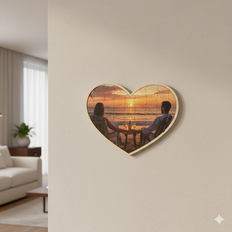Personalized Wood Heart Puzzle Collection