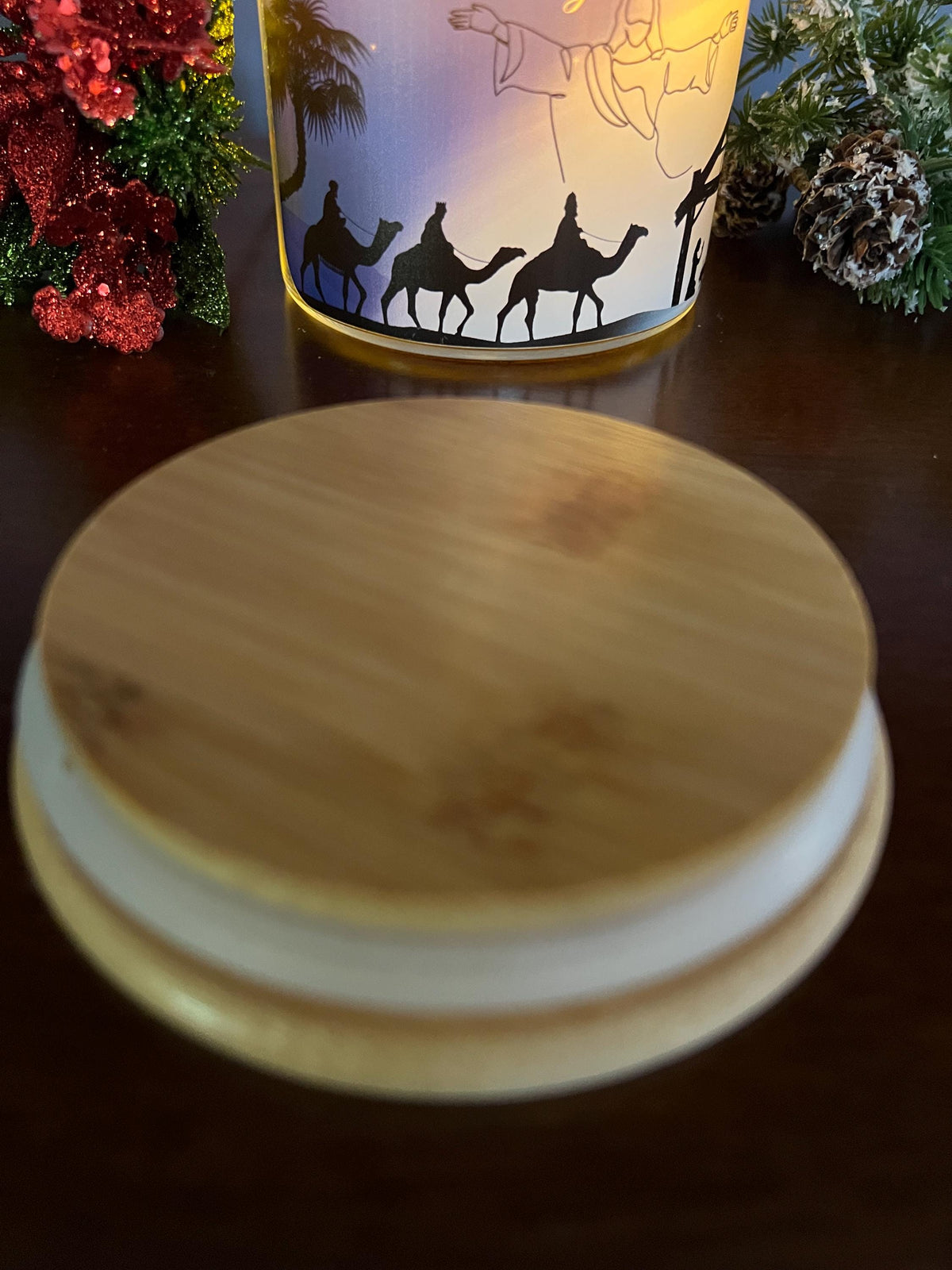 Inspirational Flameless Christmas Candle Jar | Christian Gift