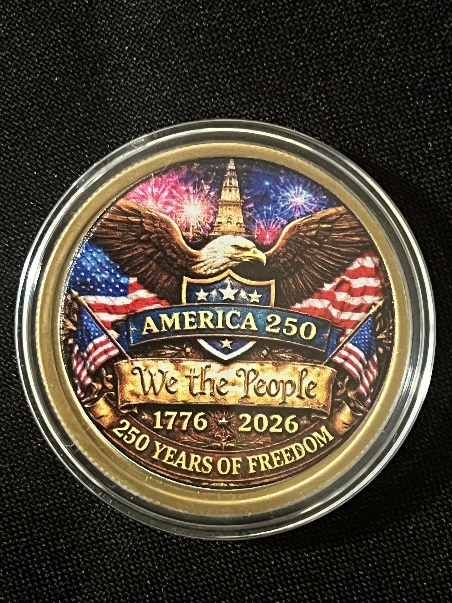 America 250th Anniversary Brass Commemorative Coin (1776–2026) – 1.5” Patriotic Collectible | Limited Edition “We The People” Freedom Coin