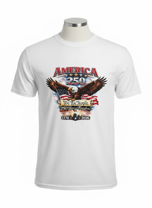 America 250 “We The People” 1776–2026 T-Shirt – 250 Years of Freedom Patriotic Unisex Tee