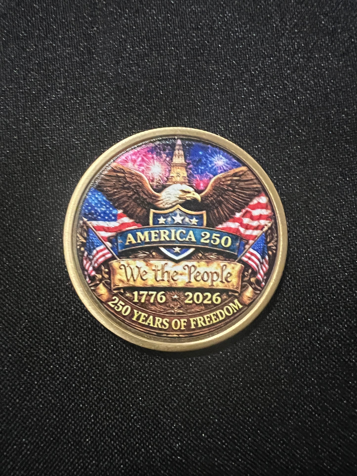 America 250th Anniversary Brass Commemorative Coin (1776–2026) – 1.5” Patriotic Collectible | Limited Edition “We The People” Freedom Coin