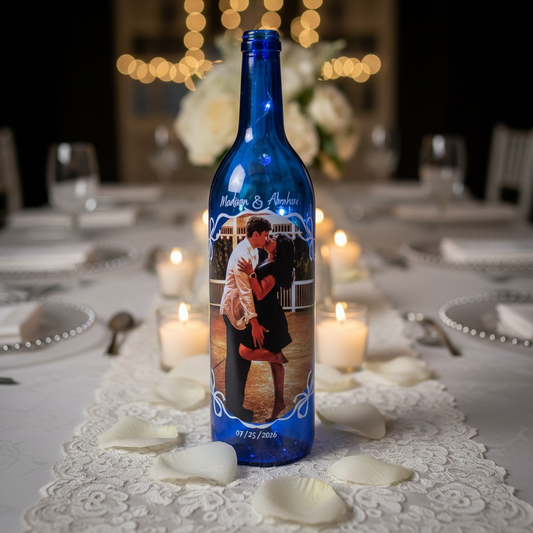 Personalized Lighted Wine Bottle | Custom Photo Gift
