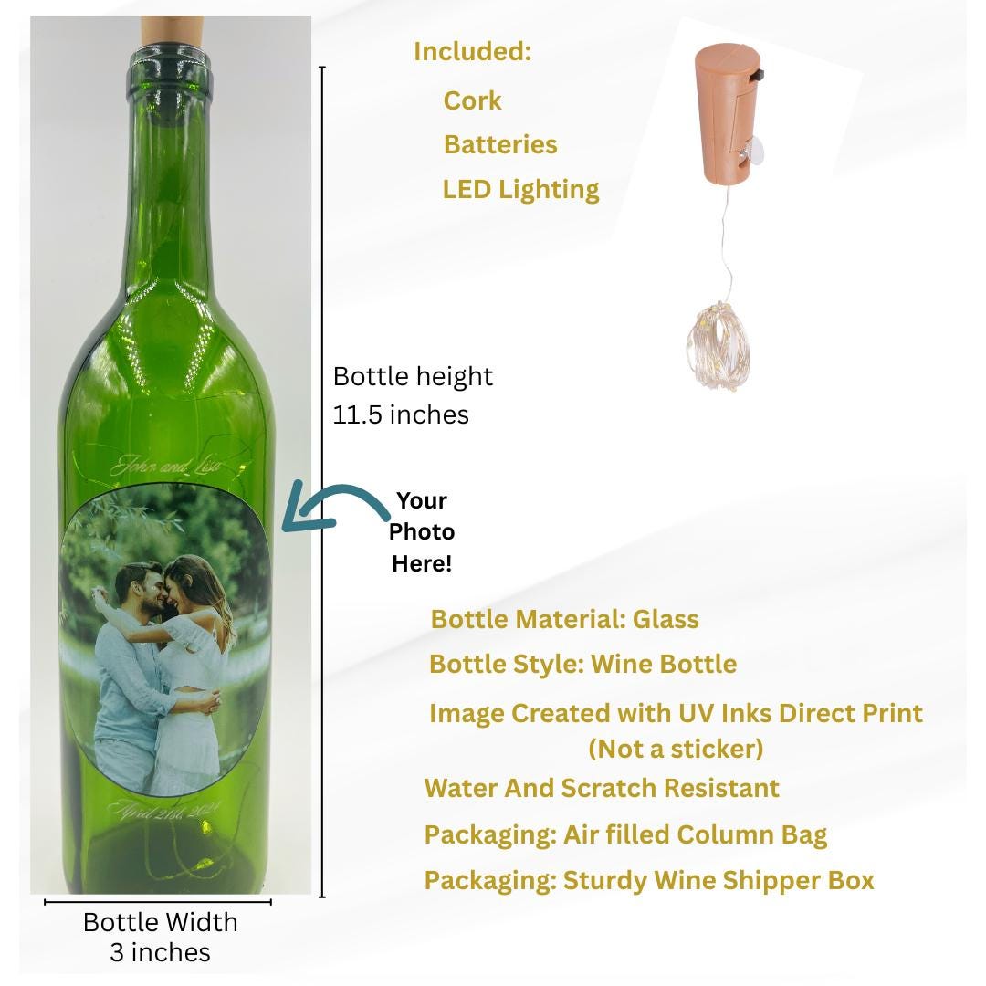 Lighted Christmas Wine Bottle | Fireplace & Stockings Scene - 2025 Gift
