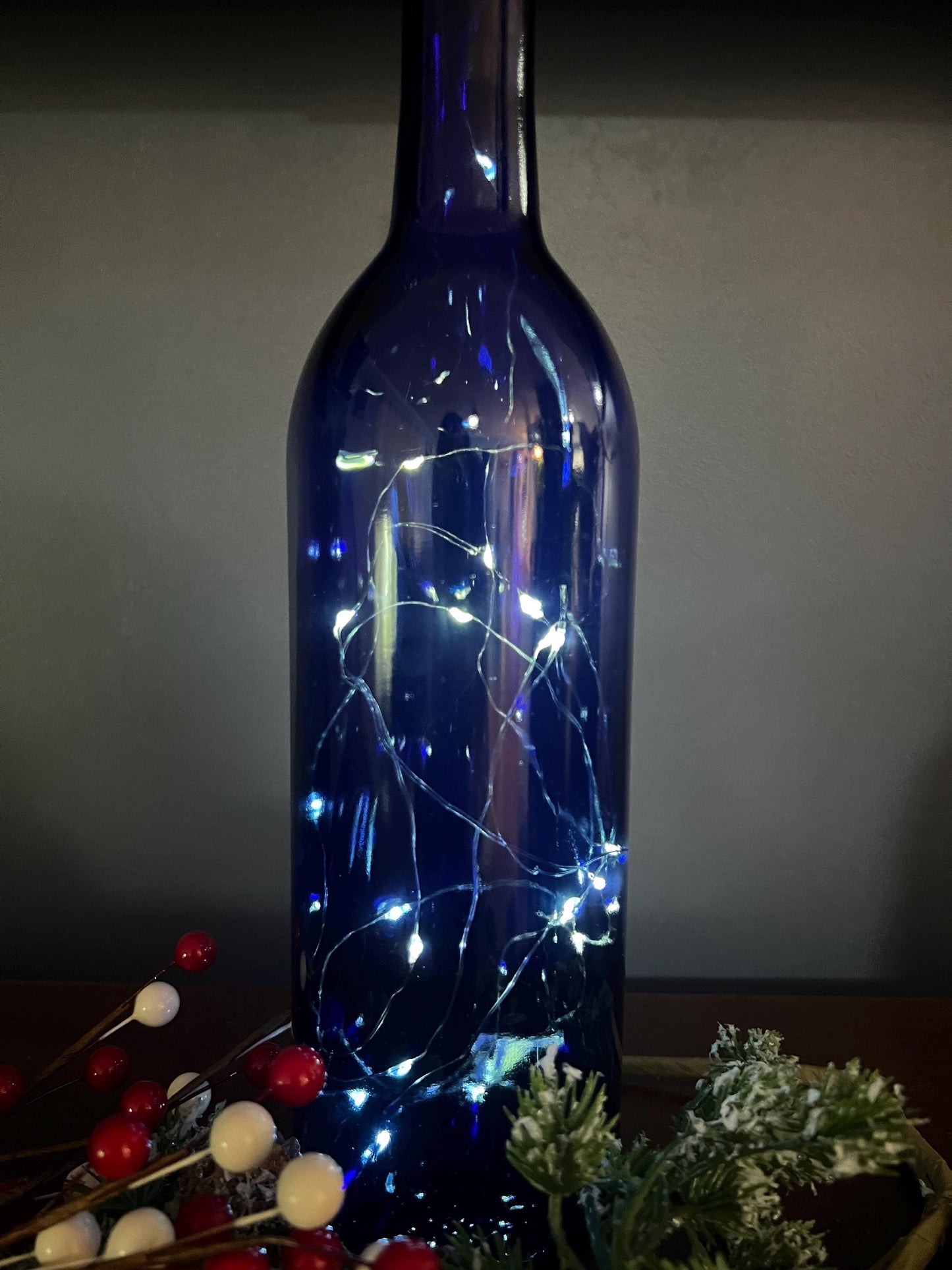 Lighted Wine Bottle | Christian Christmas Decor | Inspirational Gift